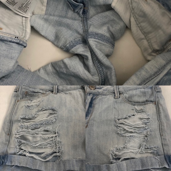 ABERCROMBIE & FITCH Sz 8 Cuffed Hem Jean Shorts - Picture 5 of 8